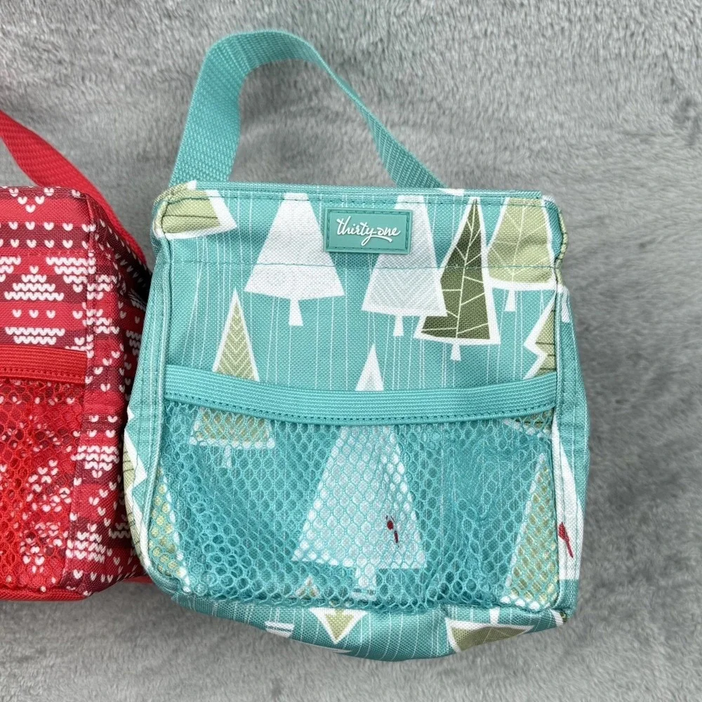 Thirty-One Littles Carry-All Caddy Christmas Winter Print Lot Of‎ 2 31 Gifts